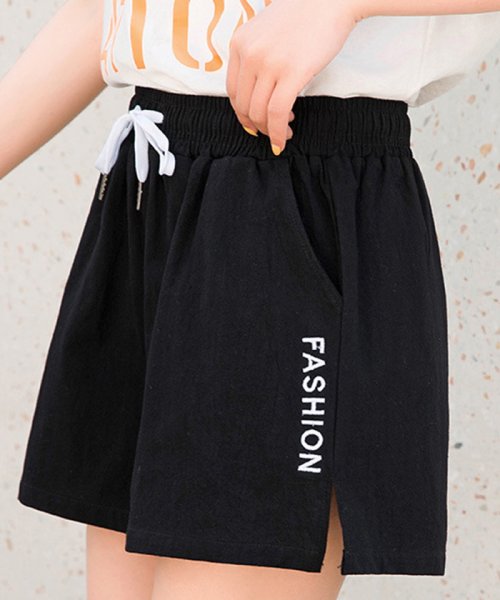 セール ショートパンツ スリット 短パン リラックス 部屋着 かわいい パンツ キュロット ウエストゴム ミニミニストア Miniministore D Fashion セール ショートパンツ スリット 短パン リラックス 部屋着 かわいい パンツ キュロット ウエストゴム ミニミニストア Miniministore D Fashion