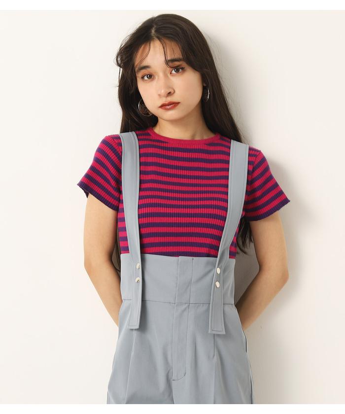 ラグアジェム セール 50%OFF】BORDER RIB KNIT TOPS(503352868