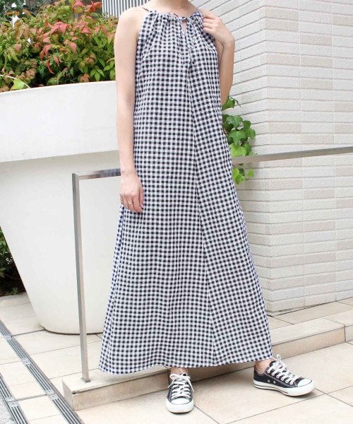 セール ギンガムチェックホルターワンピース モードローブ Mode Robe D Fashion セール ギンガムチェックホルターワンピース モードローブ Mode Robe D Fashion