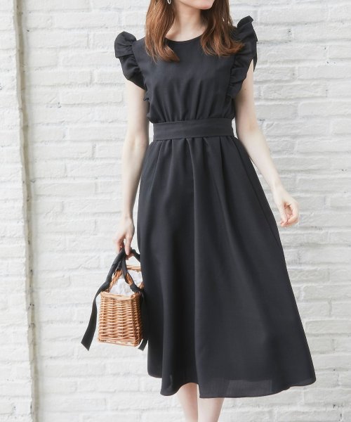 ウエストりぼん付き肩フリルノースリーブワンピース トッコクローゼット Tocco Closet D Fashion