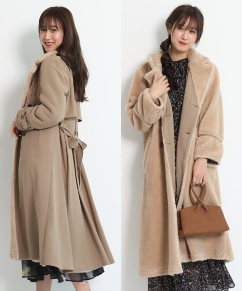 リバーシブルボアトレンチコート リランドチュール Rirandture D Fashion
