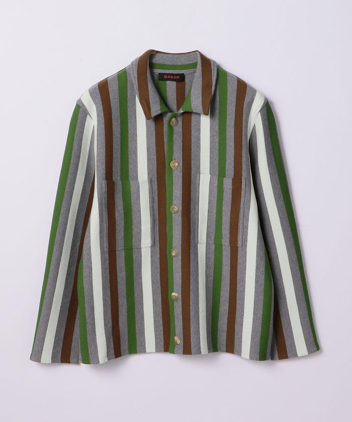 セール 50%OFF】コットンカシミヤ ストライプポロニット セール 50%OFF】コットンカシミヤ ストライプポロニット