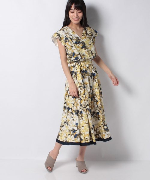 セール70 Off 麻調総花プリントワンピース インタープラネット Interplanet D Fashion セール70 Off 麻調総花プリントワンピース インタープラネット Interplanet D Fashion