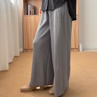 maison de LATIR/春に助かる速乾生地！形状記憶プリーツパンツ。らくちん パンツ レディース  パンツ 　新春ワイドパンツ　ボトムス  春　パンツ レディース ハイウエスト プ/501996993