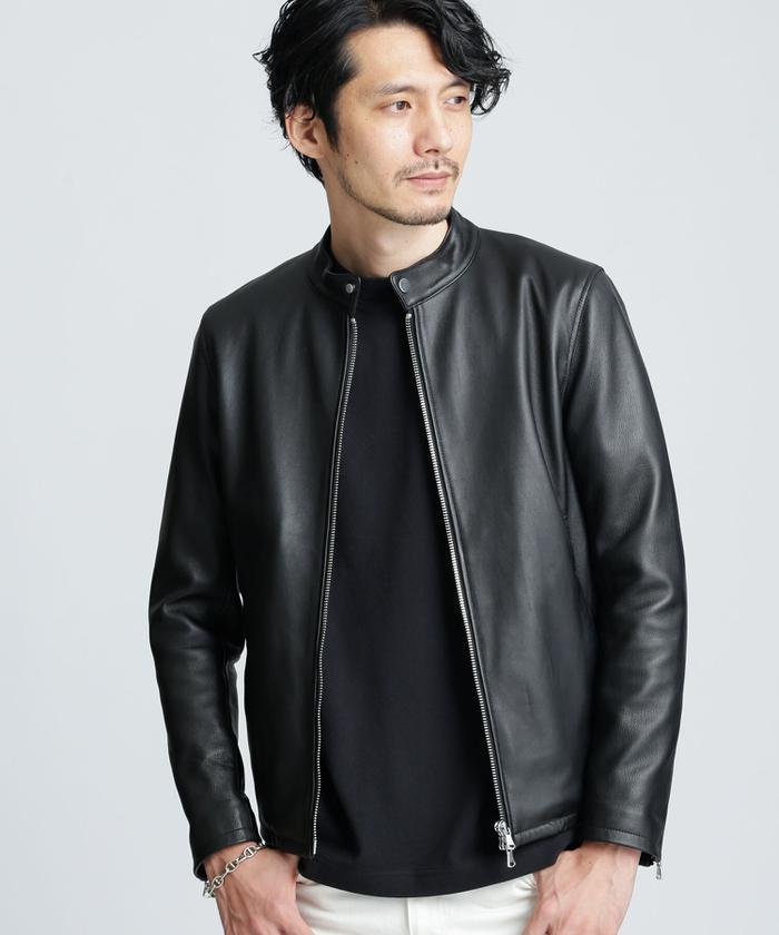 ナノユニバース／nano universe シングルライダース ジャケット JKT アウター メンズ 男性 男性用レザー 革 本革 ダークブラウン 茶 ブラウン  NUC13LO138HL クラシックメダリオン ヴィンテージ加工馬革裏身頃