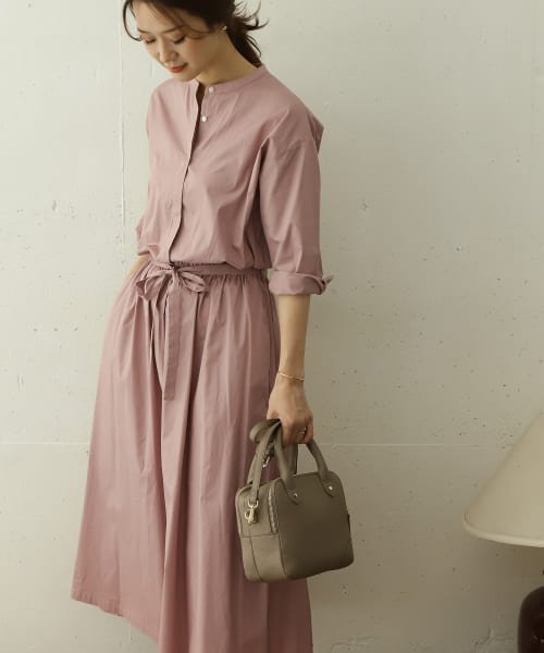バンドカラーウエストギャザーワンピース アーバンリサーチドアーズ Urban Research Doors D Fashion