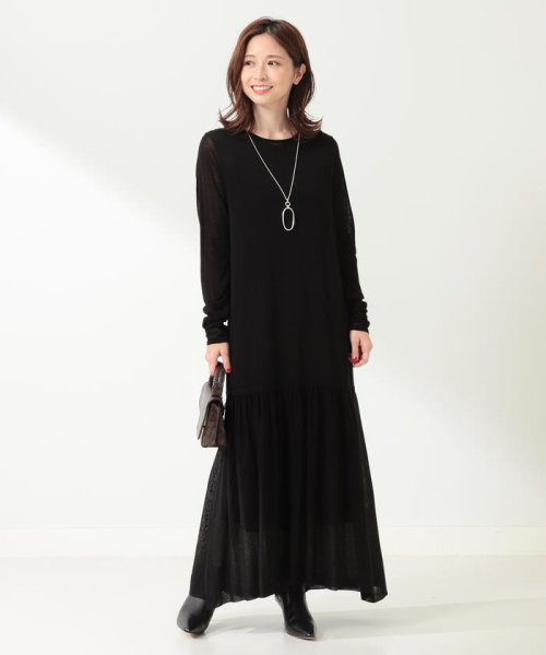 セール Demi Luxe Beams ペプラムヘム ニットワンピース デミルクスビームス Demi Luxe Beams D Fashion