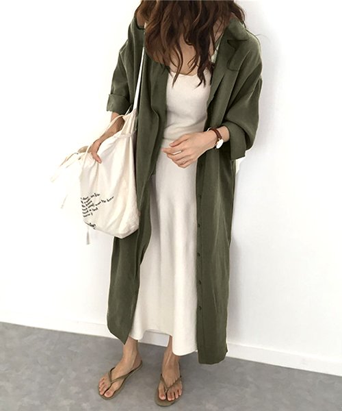 セール 長袖シャツワンピース マキシ丈 30代 40代 薄手 大きいサイズ 503381629 アミュレット Amulet D Fashion
