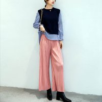 maison de LATIR/メゾンドラティール maison de LATIR 接触冷感で夏も快適にサラッと穿ける。上品美脚ストレートプリーツパンツ/502561052