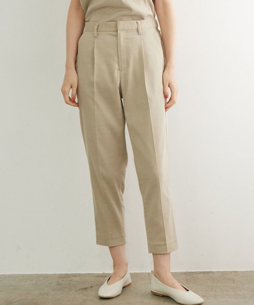 セール セットアップ対応 麻調タックテーパードパンツ ロペピクニック Rope Picnic D Fashion セール セットアップ対応 麻調タックテーパードパンツ ロペピクニック Rope Picnic D Fashion