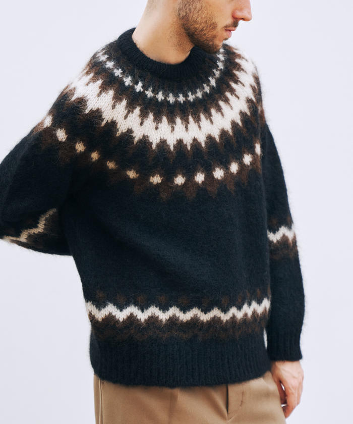 BATONER/バトナー】MOHAIR NORDIC CREW NECK モヘアノルディッククルー