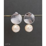 その他系11(ポストピアス/ラウンドヘアライン シルバー×ホワイト)