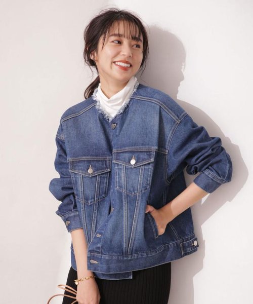 セール 50 Off ノーカラーデニムジャケット ナノ ユニバース Nano Universe D Fashion セール 50 Off ノーカラーデニムジャケット ナノ ユニバース Nano Universe D Fashion