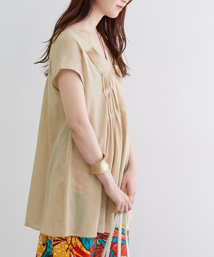 セール 50%OFF】綿シフォンツイストタックブラウス(503357687