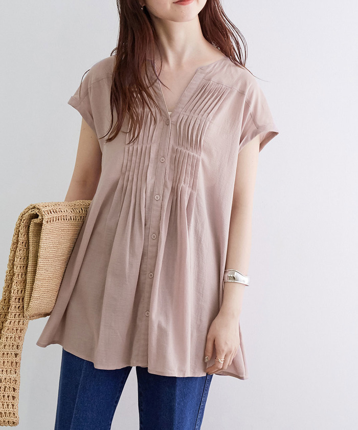 セール 50%OFF】綿シフォンツイストタックブラウス(503357687
