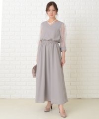 Lace Ladies/ドットチュール袖ロングドレス ワンピース・ドレス/503355865