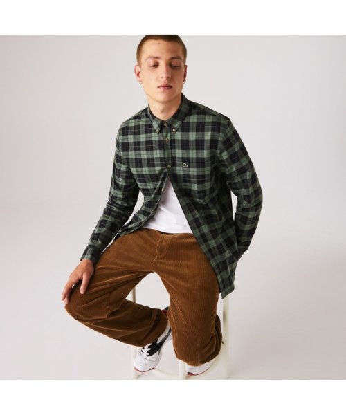 セール コットンツイルチェックボタンダウンシャツ ラコステ メンズ Lacoste Mens D Fashion セール コットンツイルチェックボタンダウンシャツ ラコステ メンズ Lacoste Mens D Fashion