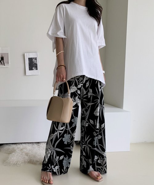 Naning9 ナンニング ボタニカル柄ワイドパンツ ワイドパンツ ボタニカル 柄 パンツ ボトムス ナンニング Naning9 D Fashion Naning9 ナンニング ボタニカル柄ワイドパンツ ワイドパンツ ボタニカル 柄 パンツ ボトムス ナンニング Naning9 D Fashion