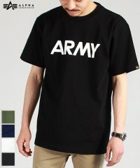 ALPHA/【ALPHA】 アルファ ARMY ミリタリー 半袖 Tシャツ/503380257