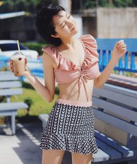 OSYAREVO/オシャレボ OSYAREVO 【ネット限定】【3点セット】フリルカラー ドロストスイムウェア 水着/503393680