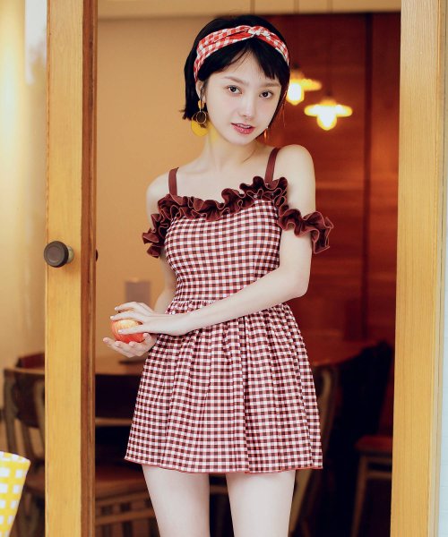 セール10 Off オフショル ペタルフリルワンピース 水着 オシャレボ Osyarevo D Fashion