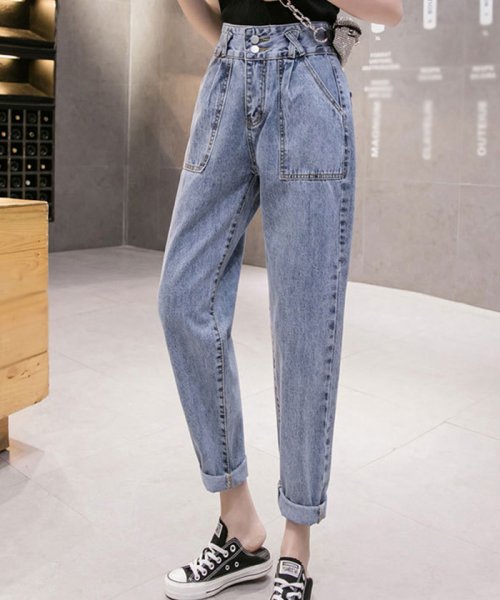 セール Off デニムパンツ ハイウエスト パンツ ストレート ジーパン レディース ボトムス ハイウエスト 美脚効果 ミニミニストア Miniministore D Fashion