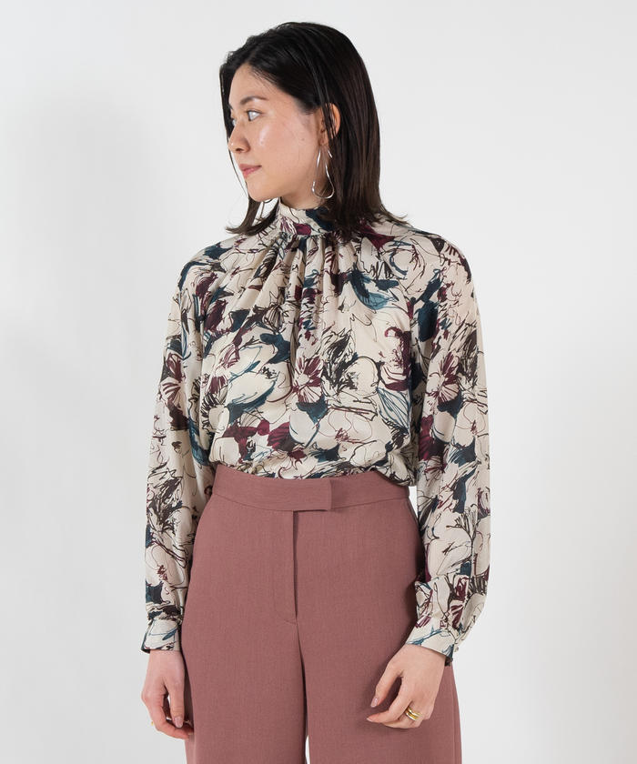 クーポン】【セール 30%OFF】シルクペルシアフラワープリント