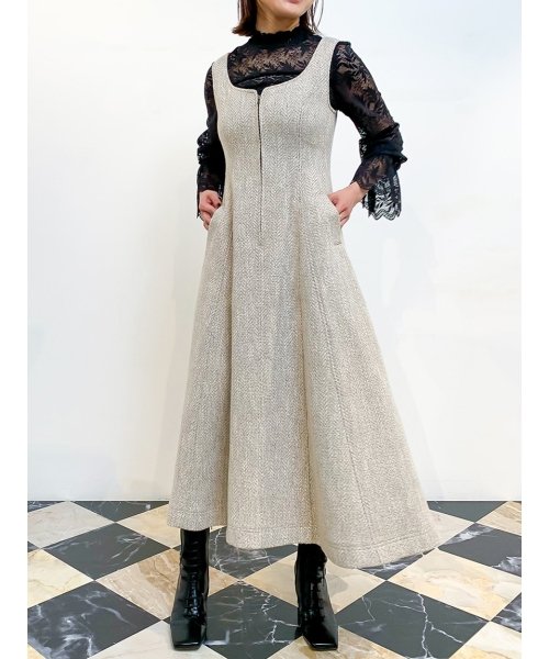 フロントファスナーワンピース リリー ブラウン Lily Brown D Fashion