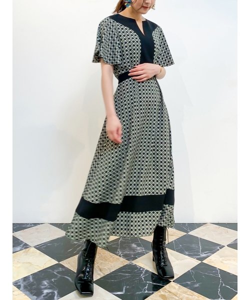 江戸切子柄ワンピース リリー ブラウン Lily Brown D Fashion