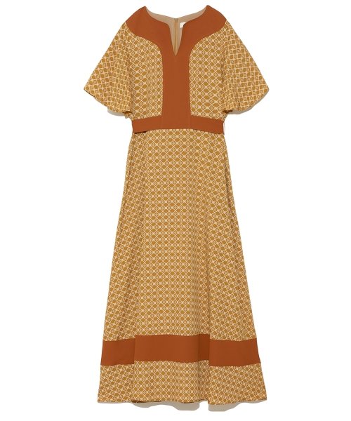 セール 江戸切子柄ワンピース リリー ブラウン Lily Brown D Fashion