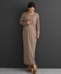 CHOCOA/チョコア CHOCOA やわらかロングワンピース【マタニティ服】柔らか 美ライン 人気 マタニティワンピース ビッグシルエット ロングワンピ 妊婦 産前産後 秋/503383196