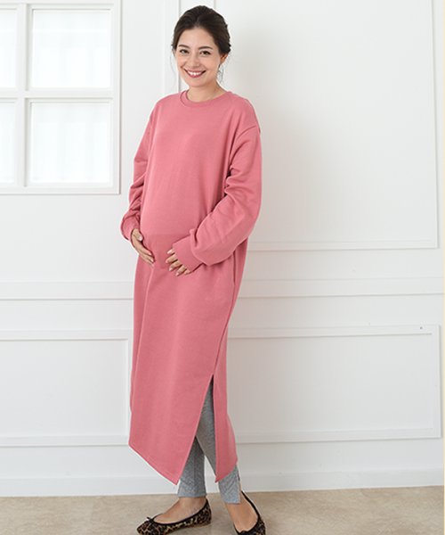 トレーナーワンピース マタニティ服 トレーナー ワンピース スリット パイル加工 妊婦 マタニティ 妊娠 産前産後 春秋冬 トップス マタニティ服 授乳服 チョコア Chocoa D Fashion トレーナーワンピース マタニティ服 トレーナー ワンピース スリット パイル加工 妊婦 マタニティ 妊娠 産前産後 春秋冬 トップス マタニティ服 授乳服 チョコア Chocoa D Fashion