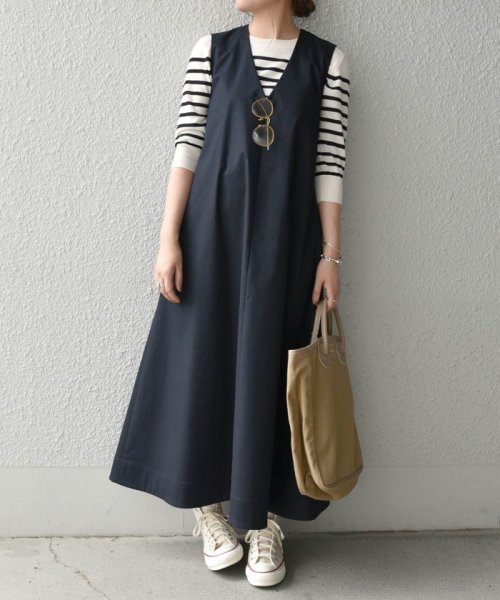 Ships Any マキシテントワンピース ネイビー シップス エニィ ウィメンズ Ships Any Womens D Fashion