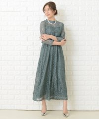 Lace Ladies/シースルー袖総レースロング丈ワンピース・ドレス/503355851