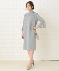 Lace Ladies/レースレディース Lace Ladies ハイネックレースフレア袖Iラインワンピース・ドレス/503355852