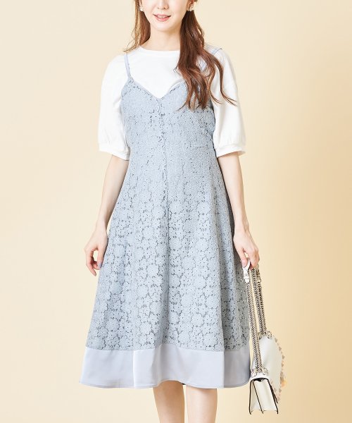 セール 50 Off 裾切り替え後ろレースアップデザインフラワーレースキャミワンピース トッコクローゼット Tocco Closet D Fashion