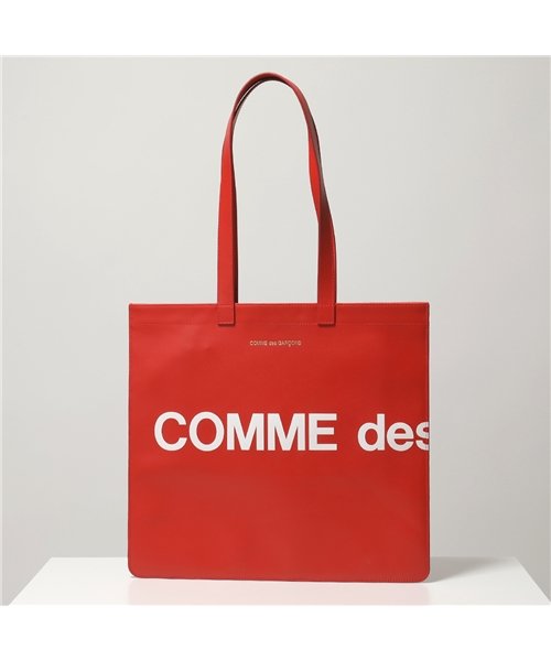 セール Comme Des Garcons コムデギャルソン Sa9001hl Huge Logo レザー フラット ロゴ トートバッグ Red メンズ コムデギャルソン Comme Des Garcons D Fashion