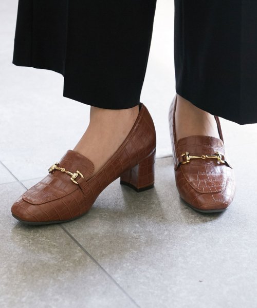 セール Haruta Juze スクエアトゥビットヒールローファー ビス Vis D Fashion