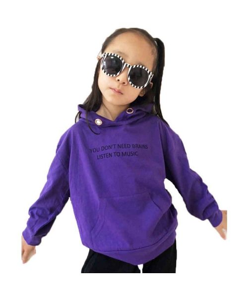 240 07 キッズ 子供服 トップス パーカー プルオーバー フード 女の子 ガールズ プリント ロゴ ジュニ ネクストウォール Next Wall D Fashion