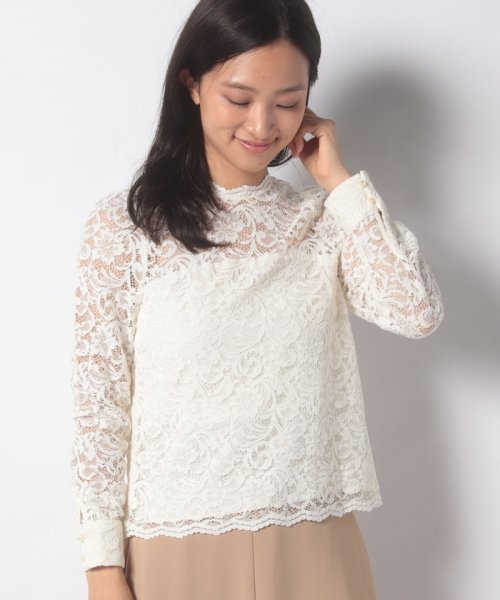 セール Nano Universe ナノ ユニバース スタンドカラーレースブラウス Offprice Ec Offprice Ec D Fashion
