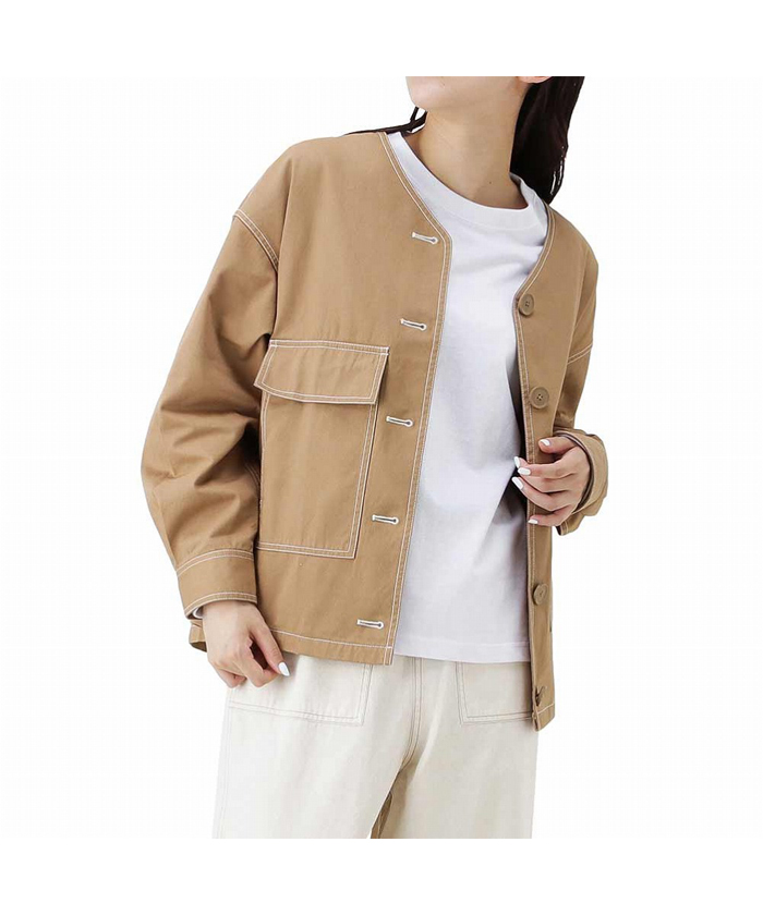 レア◎USA古着○ディッキーズ ノーカラーダックジャケット メンズ2XL Dickies - ディッキーズ ダック アクティブ ジャケット