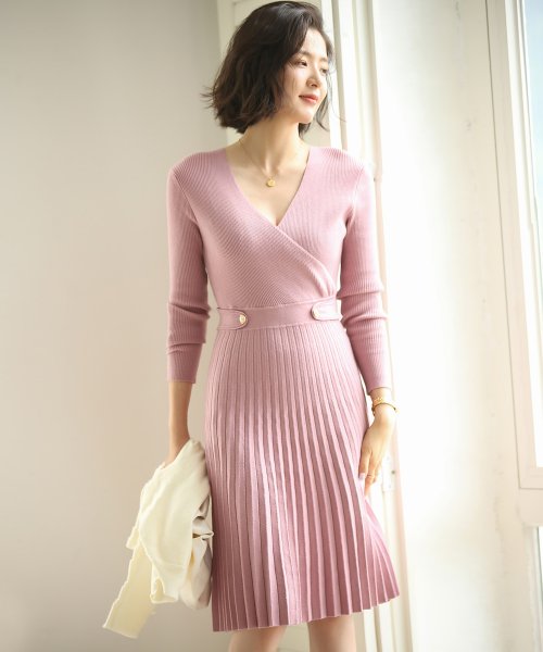 セール ウエストタブベルトカシュクールニットワンピース セゾン ド パピヨン Saison De Papillon D Fashion セール ウエストタブベルトカシュクールニットワンピース セゾン ド パピヨン Saison De Papillon D Fashion