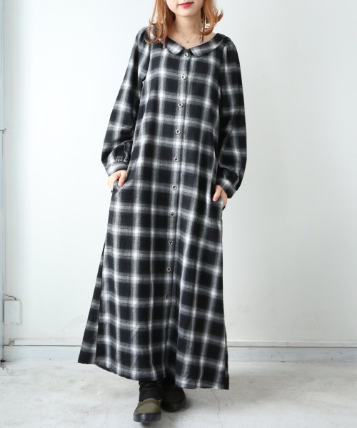 チェックロングワンピース オシャレウォーカー Osharewalker D Fashion