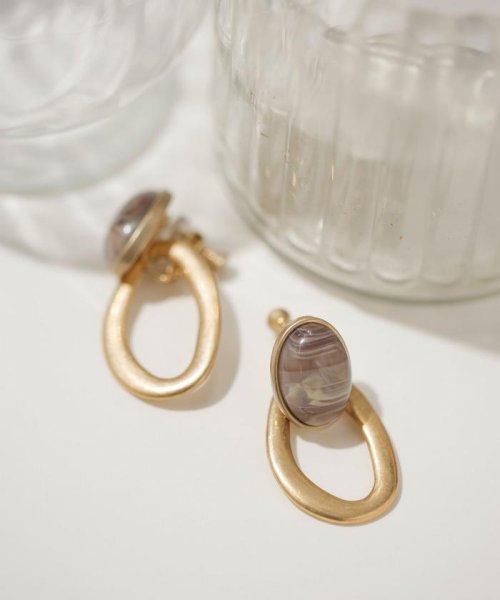 マーブル ヘンケイメタルイヤリング ナノ ユニバース Nano Universe D Fashion