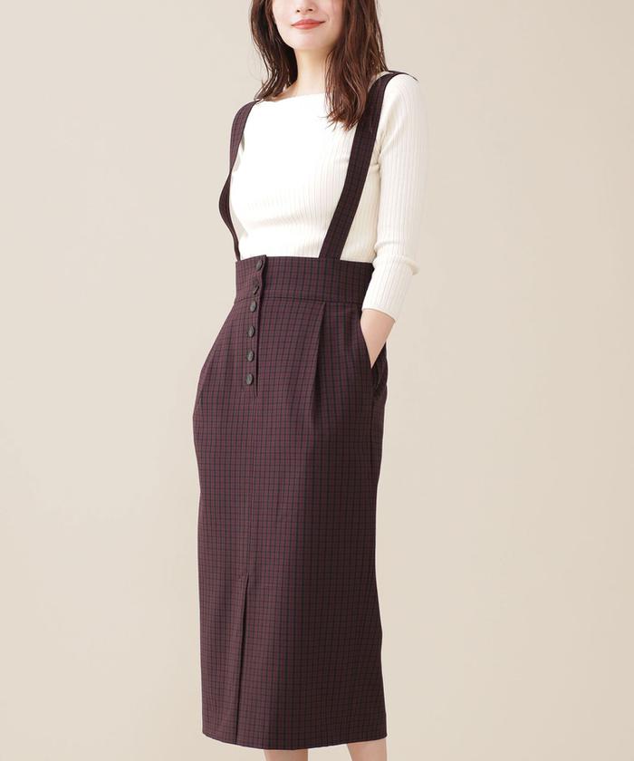 新品 サスペンダーフロントボタンスカート BEAUTY&YOUTH (3221