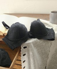 fran de lingerie/しっかり盛れるノンワイヤー 繊細な総レース 「スタイルアップワイヤレス」 ノンワイヤーブラショーツセット/502984720