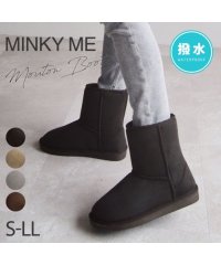 minky me!/<防寒 撥水加工>撥水フェイクムートンブーツ/503485394