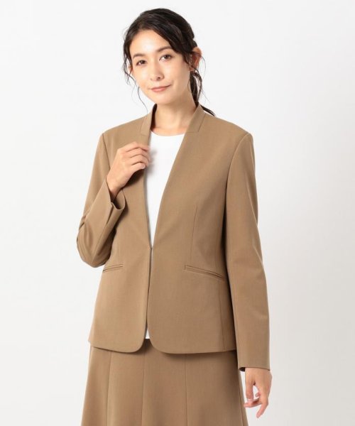 スーツ対応 T Rアルガンシルク ノーカラージャケット J プレス レディス J Press Ladies D Fashion スーツ対応 T Rアルガンシルク ノーカラージャケット J プレス レディス J Press Ladies D Fashion