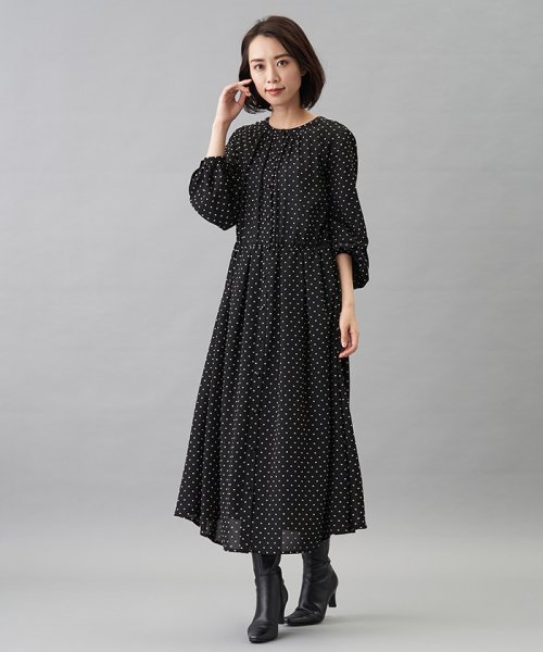 セール 51 Off ドット柄シフォンワンピ ス レリアンプラスハウス Leilian Plus House D Fashion