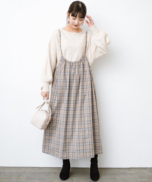 tシャツからニットまで長ーーい季節着られる便利なチェックキャミワンピース ハコ Haco D Fashion tシャツからニットまで長ーーい季節着られる便利なチェックキャミワンピース ハコ Haco D Fashion
